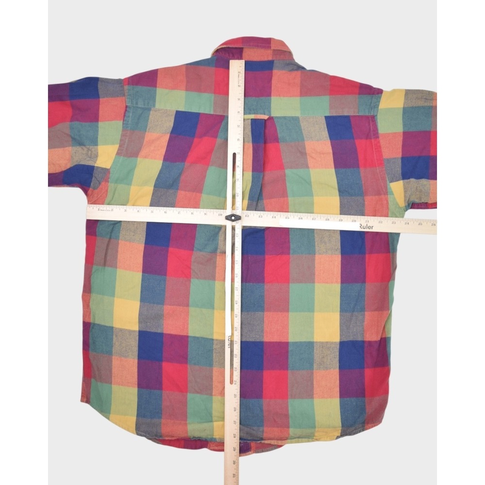 Vintage Orvis Shirt Mens Medium Multicolor Indian Madras Plaid Long Sleeve - Picture 6 of 6